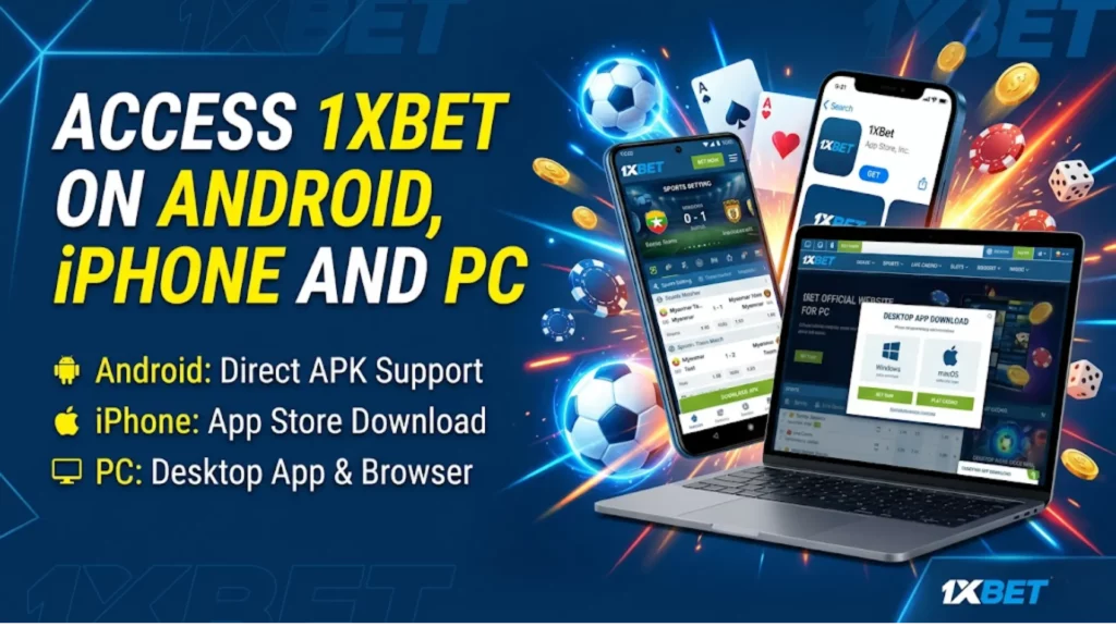 Access 1xBet on Android, iPhone and PC